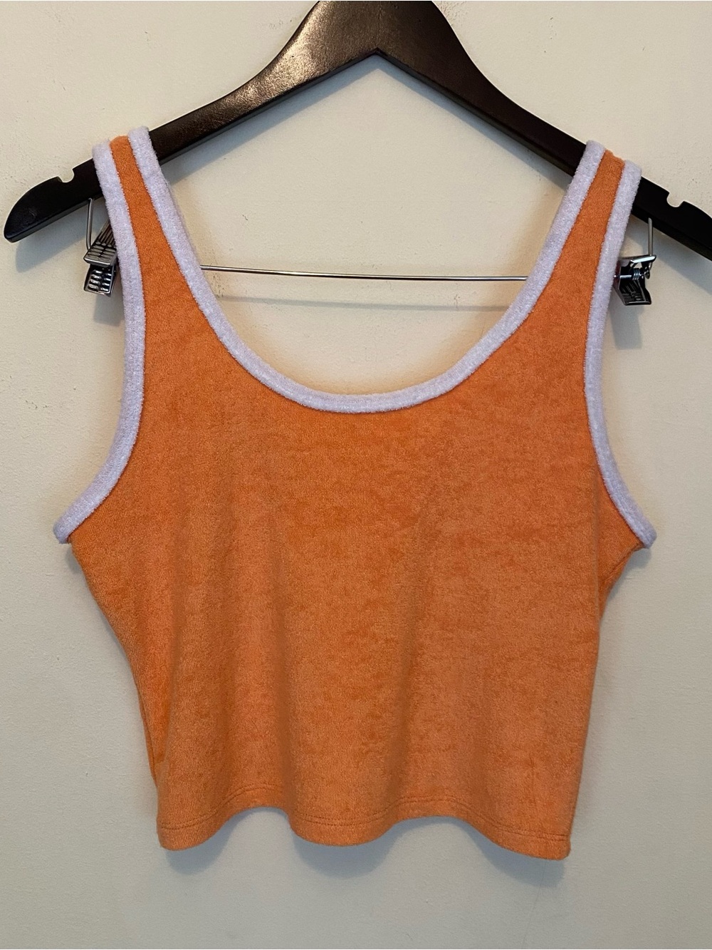 Hollister Orange Terry Tank with White Trim